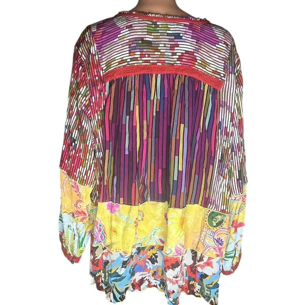 John Mark colorful women's blouse size 3x - Picture 6 of 6